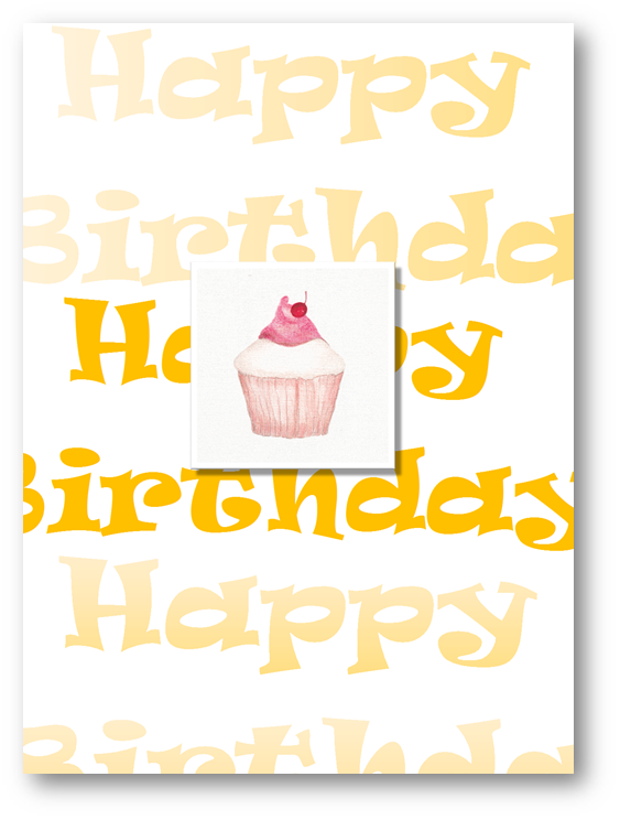 Happy Birthday Cupcake Greeting Card