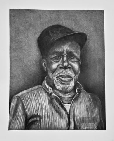 "George" Original Framed Charcoal Drawing