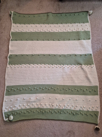 "Pompon Dahlia" Crochet Blanket