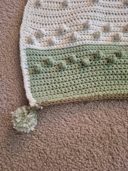 "Pompon Dahlia" Crochet Blanket