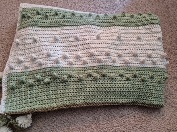 "Pompon Dahlia" Crochet Blanket