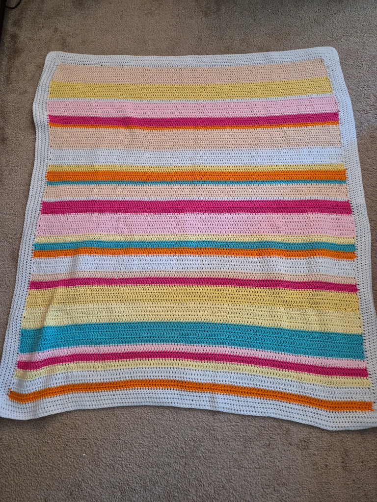 "Raspberry Sorbet" Crochet Blanket