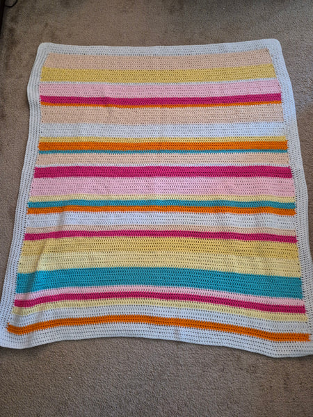 "Raspberry Sorbet" Crochet Blanket