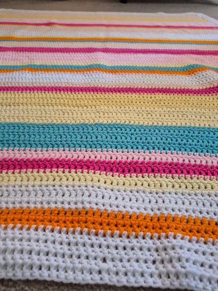 "Raspberry Sorbet" Crochet Blanket