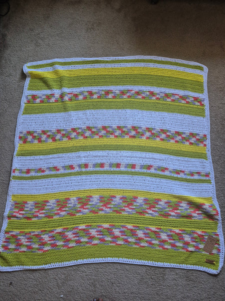 "Green Lenten Rose" Crochet Blanket
