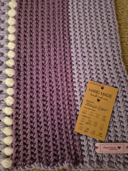 "Plum Viola" Crochet Blanket