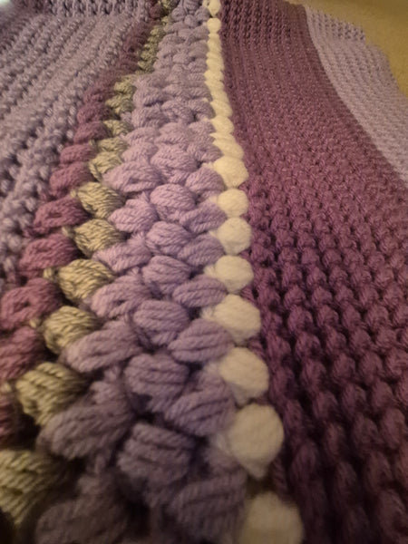 "Plum Viola" Crochet Blanket