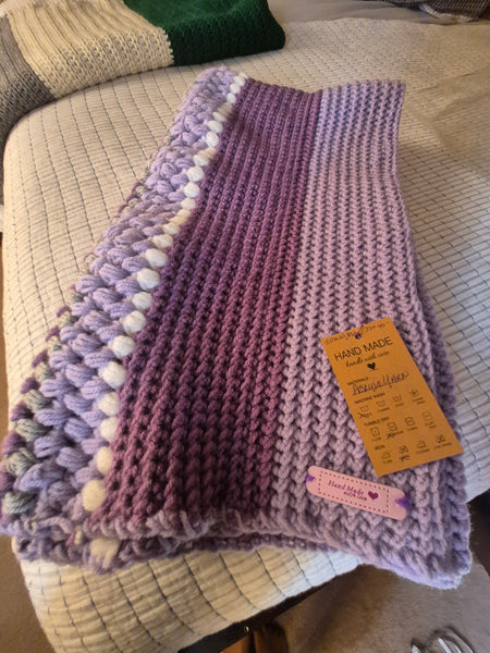 "Plum Viola" Crochet Blanket