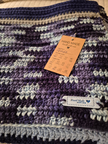 "Blueberry Viola" Crochet Blanket