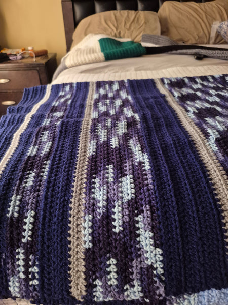 "Blueberry Viola" Crochet Blanket