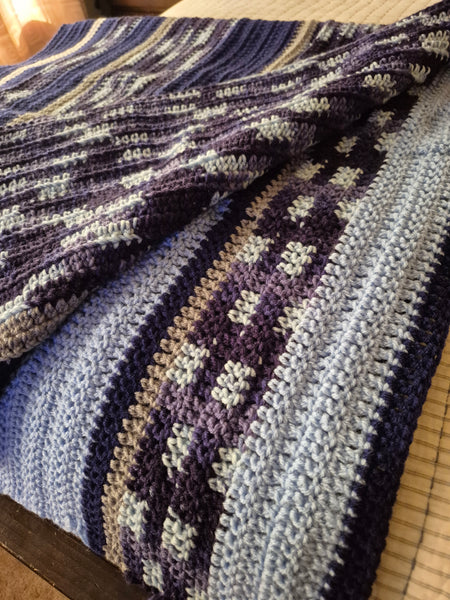"Blueberry Viola" Crochet Blanket