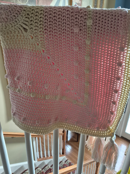 "Pink Rosemary" Crochet Blanket