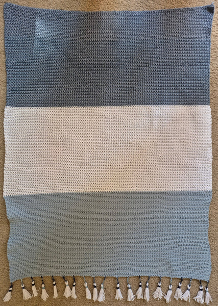 "Blue Mist" Crochet Blanket