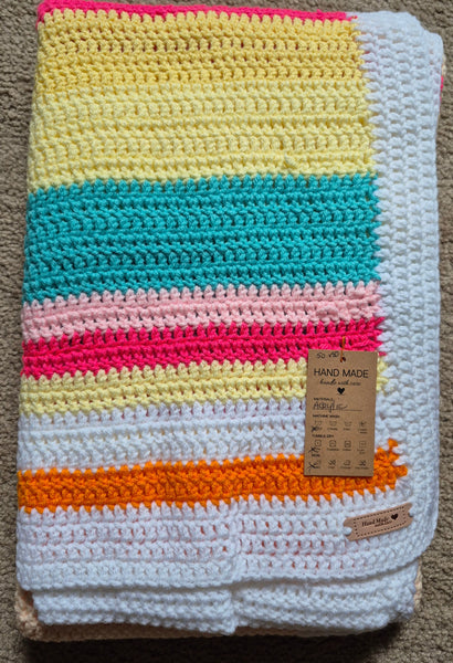 "Raspberry Sorbet" Crochet Blanket