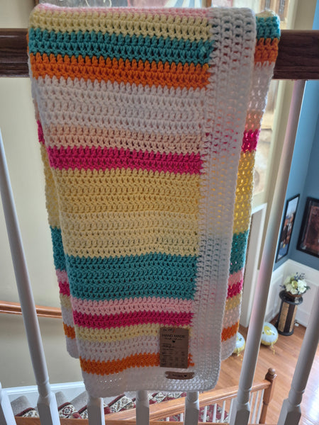 "Raspberry Sorbet" Crochet Blanket