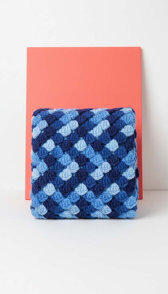 Crochet Blanket with Textured Motifs
