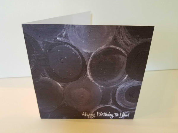 Black & Gray Painted Birthday Greeting Card