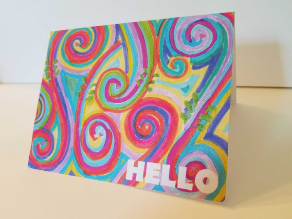 4 Pack Say Hello All Occasion Note Cards