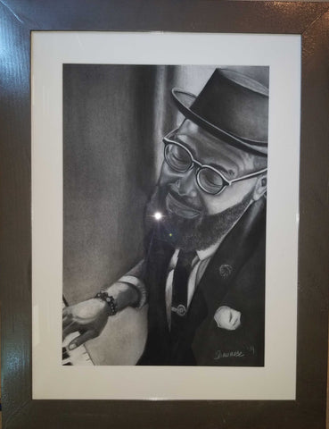 Original Framed Charcoal Drawing "Keith The Doer"