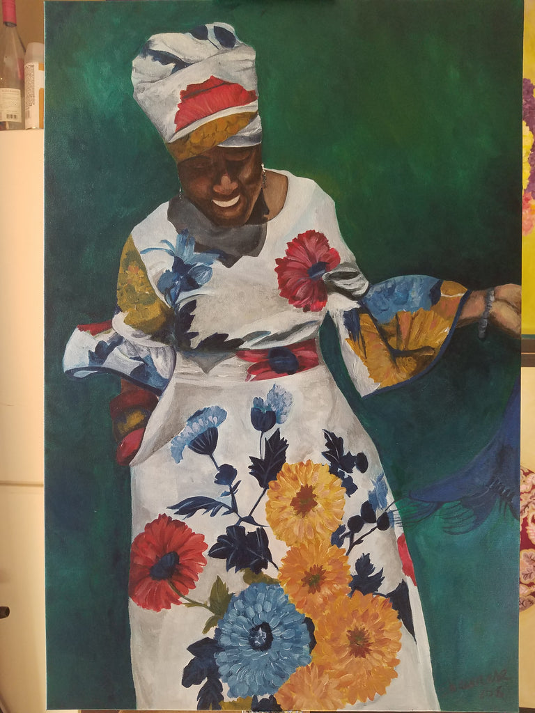 24"x 35" Original Acrylic Painting "Rochel"