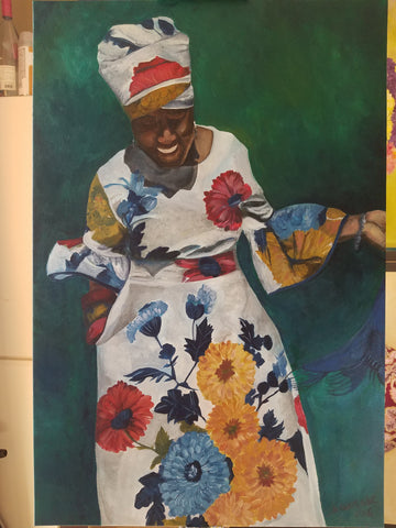 24"x 35" Original Acrylic Painting "Rochel"