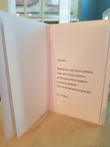 Custom Greeting Card Insert (Your own personal message)