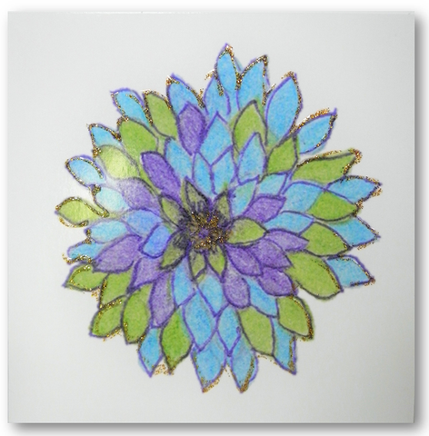 Glitter Flower All Occasion Greeting Card