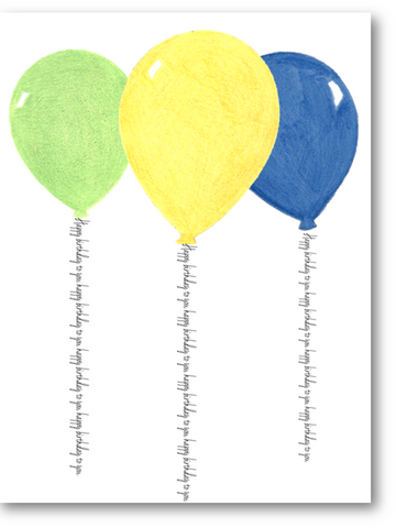 BDay Balloons Birthday Greeting Card