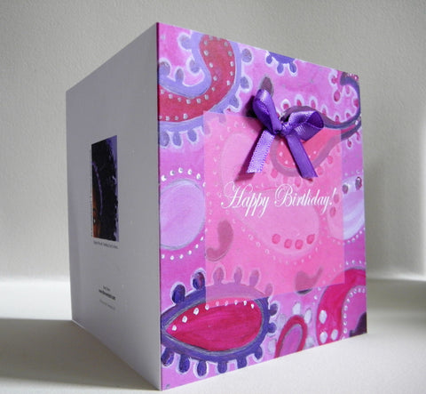 Pink Paisley Birthday Greeting Card