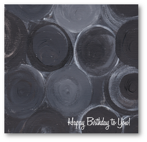 Black & Gray Painted Birthday Greeting Card