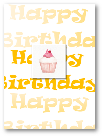 Happy Birthday Cupcake  Greeting Card