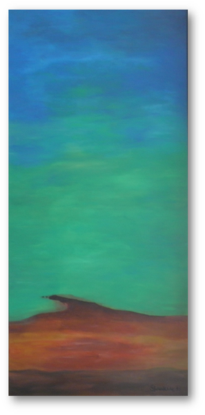 24" x 48" Acrylic Painting "Blue Fenugreek II"