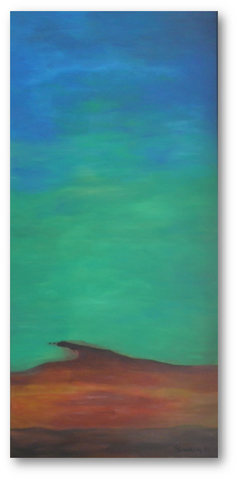 24" x 48" Acrylic Painting "Blue Fenugreek II"