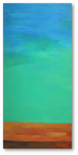24" x 48" Acrylic Painting "Blue Fenugreek I"