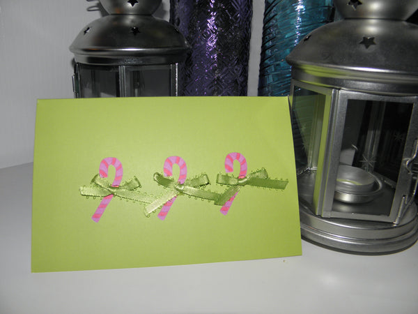 Candy Cane & Bow Holiday Card