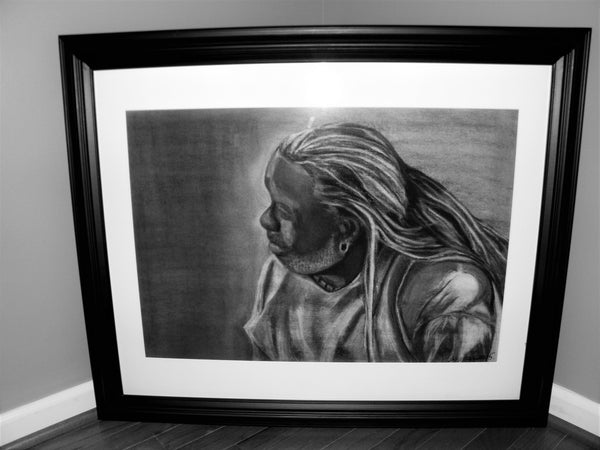 "Oris" Original Framed Charcoal Drawing