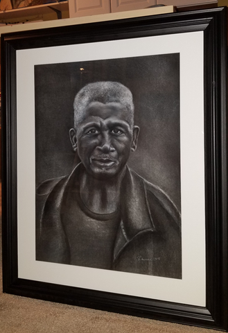 Original Framed Charcoal Drawing "Haywood"