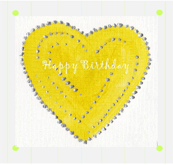 Yellow Heart Birthday Greeting Card