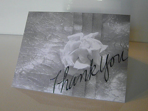 Flowers and Lace Photo Thank You Card